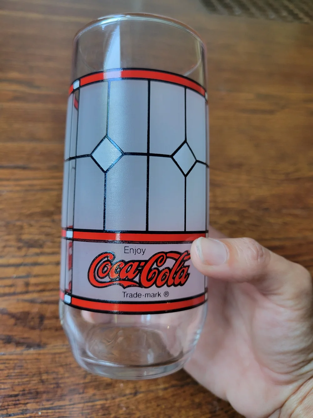 Coca-Cola Vintage Pizza Hut Frosted Tiffany Style Stained Glass 16oz